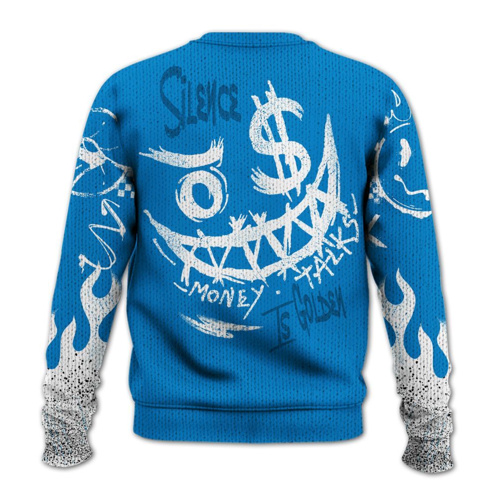 Knitted Sweater To Match Industrial Blue 4s - Mouth Burning Street Style