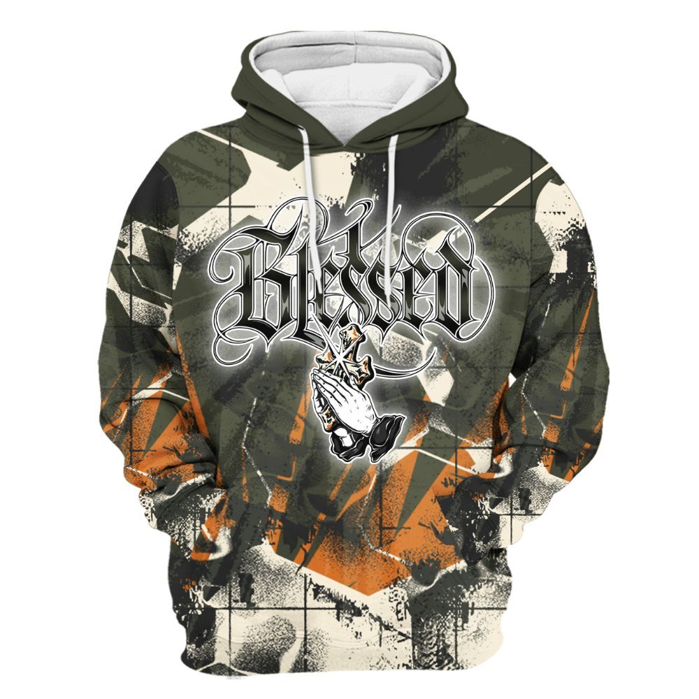 Hoodie To Match Retro Undefeated 4s - God Blessed All Over Print