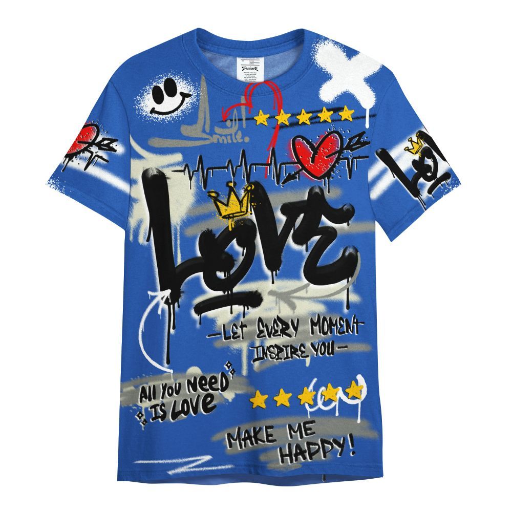 Shirt To Match Lucky Shorts 3s - Happy Love Beats Graffiti Streetwear All Over Print