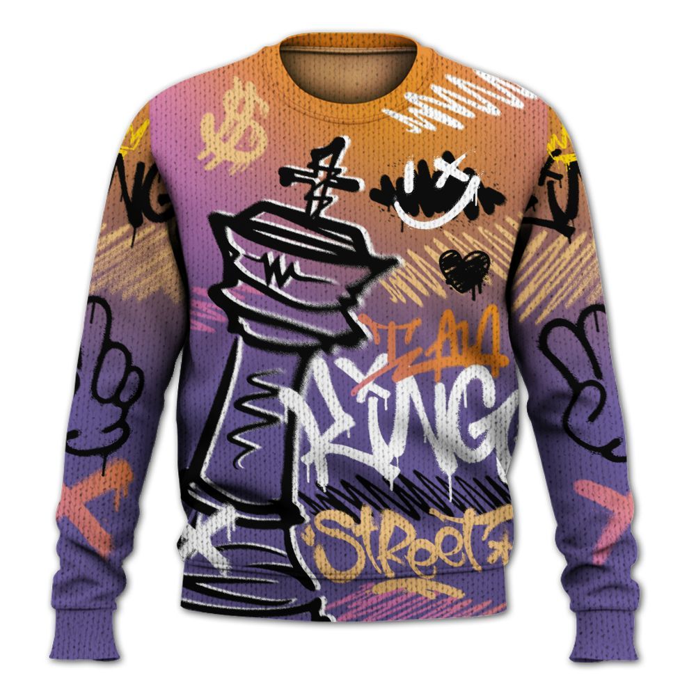 Knitted Sweater To Match Book Sunset 1s - Street King Chess Streetwear