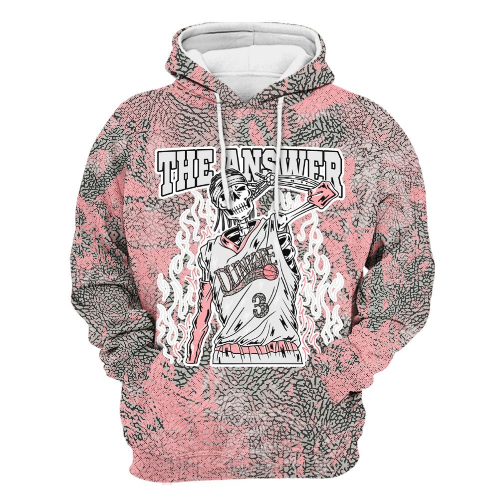 Hoodie To Match Retro Wings 3s - Allen Answer Skeleton Heart All Over Print