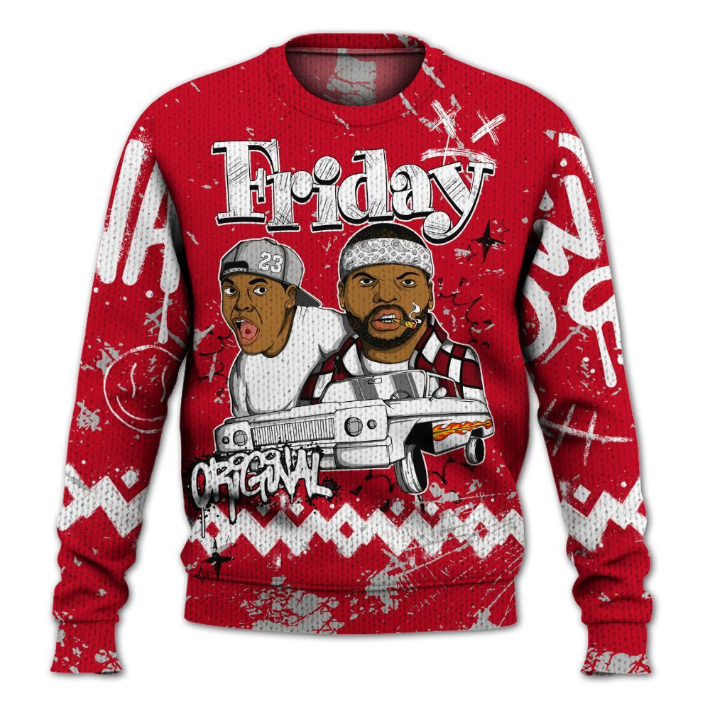 Knitted Sweater To Match Cortez GS Valentine's Day - Friday Sneaker Crayon