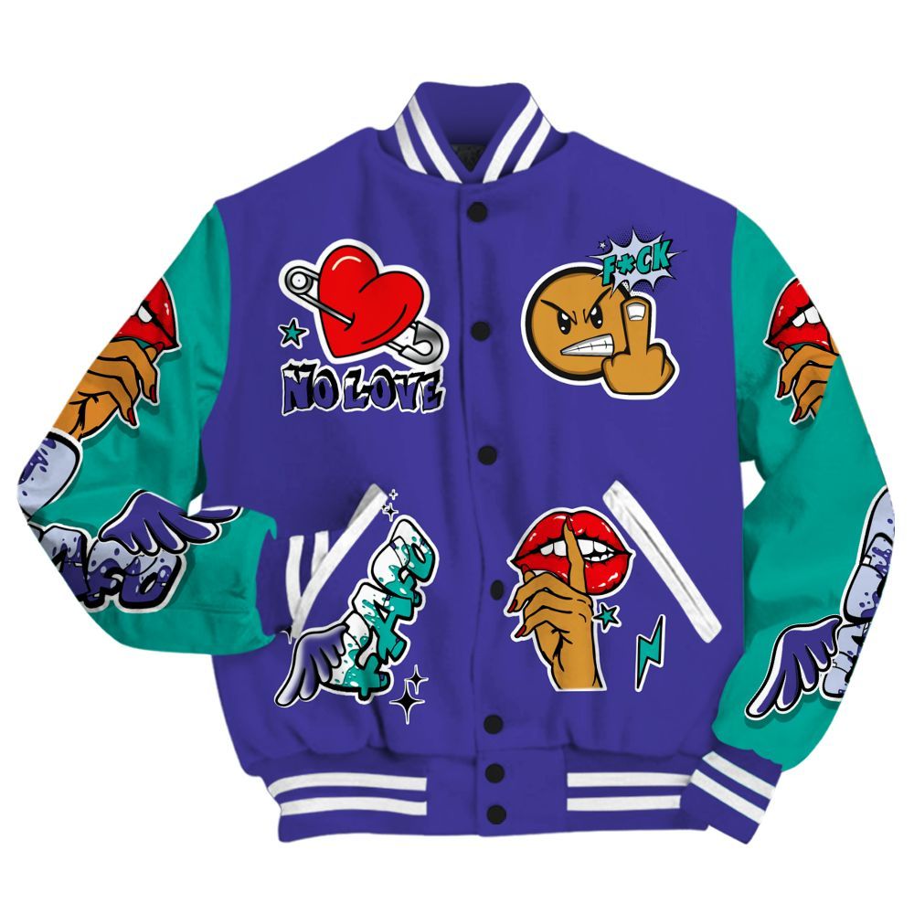 Varsity Jacket To Match Retro Grape 5s - FK Around Find Out All Over Print