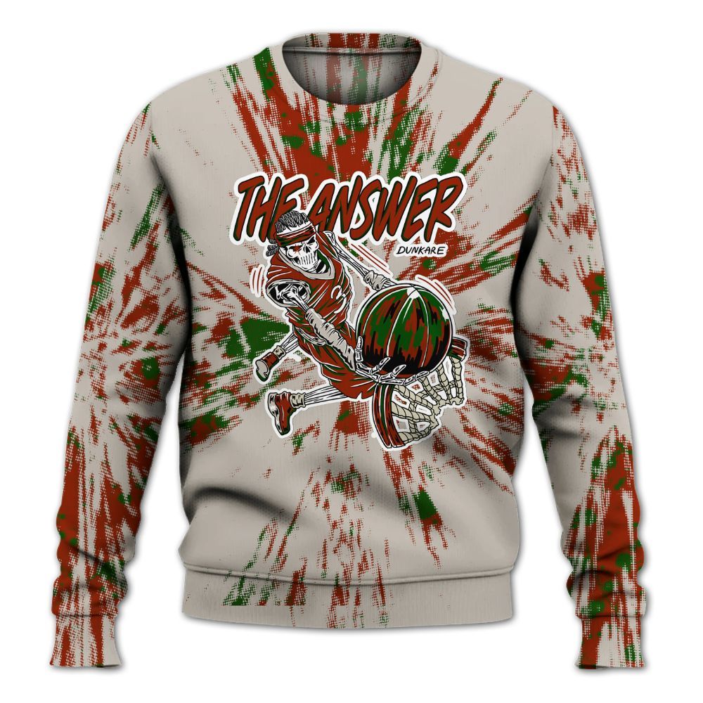 Sweatshirt To Match El Grito 5s - The Answer Skeleton Luxury All Over Print