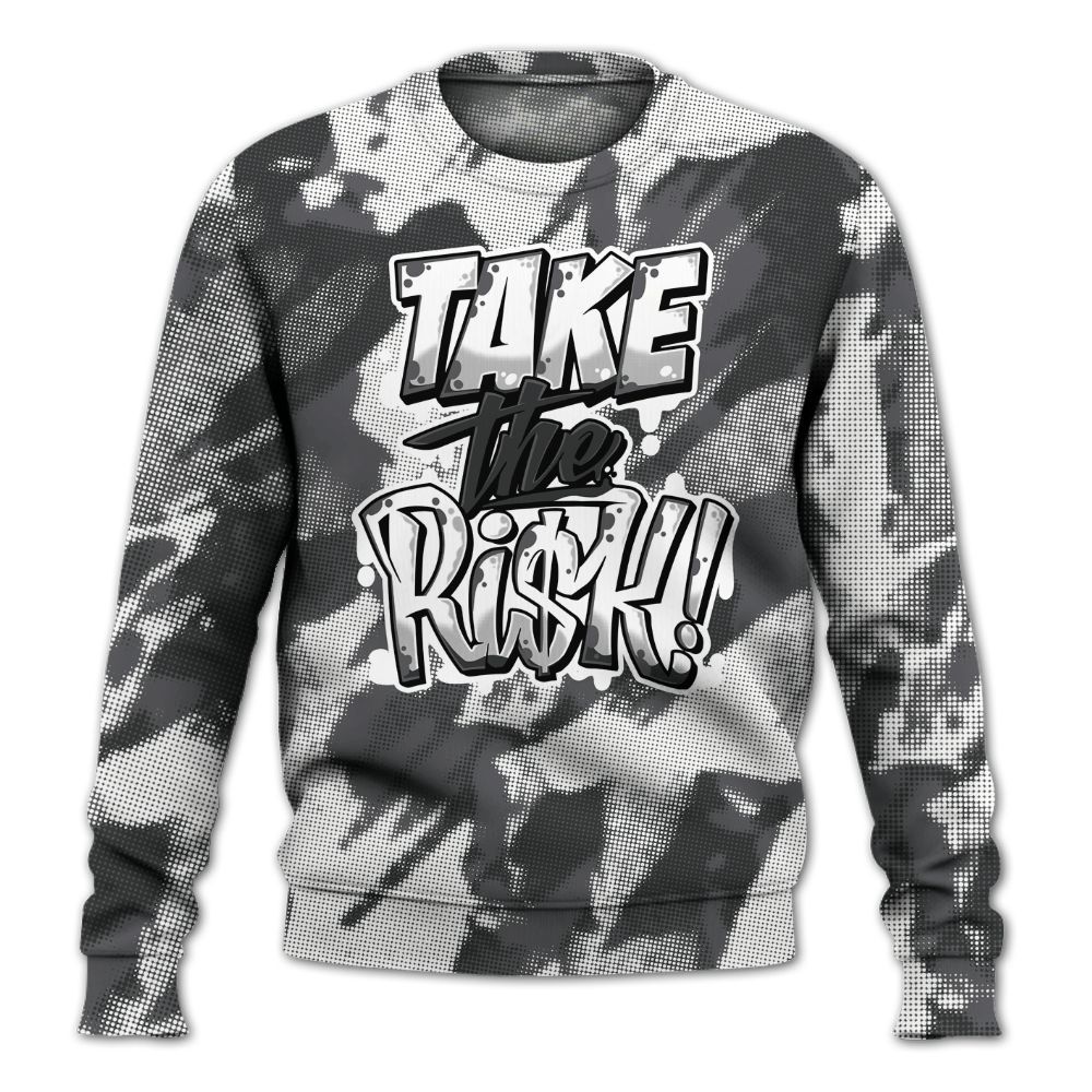 Sweatshirt To Match White Thunder 4s - Take Risks Abstract All Over Print