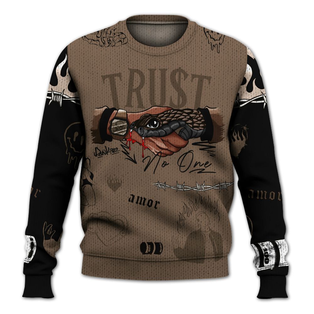 Knitted Sweater To Match Dark Mocha Jack - Snake Trust No One