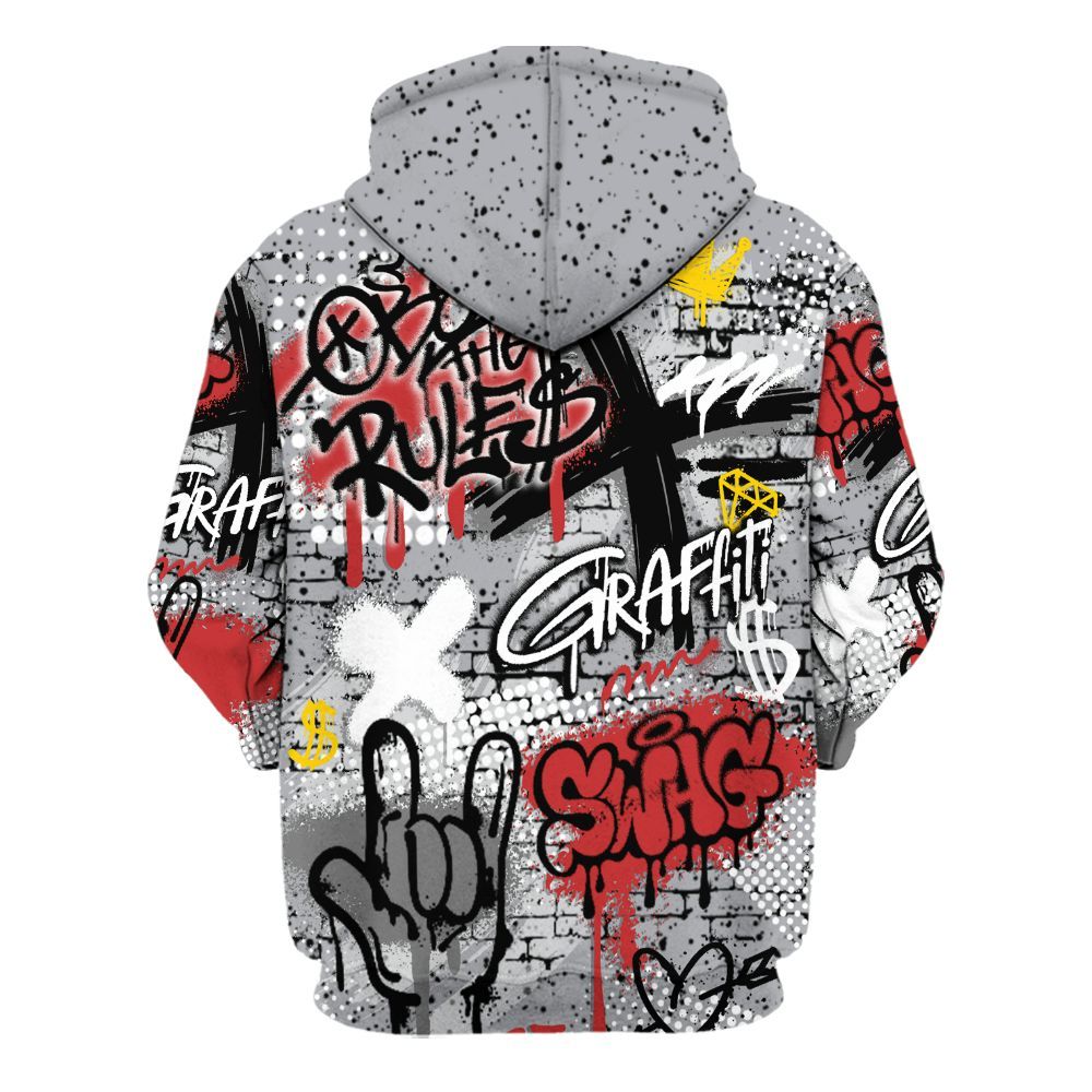 Hoodie To Match White Cement 4s - True It Real Graffiti Streetwear All Over Print