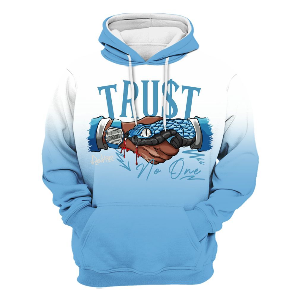Hoodie To Match SB Dunk Low University Blue - Snake Trust No One Drip All Over Print