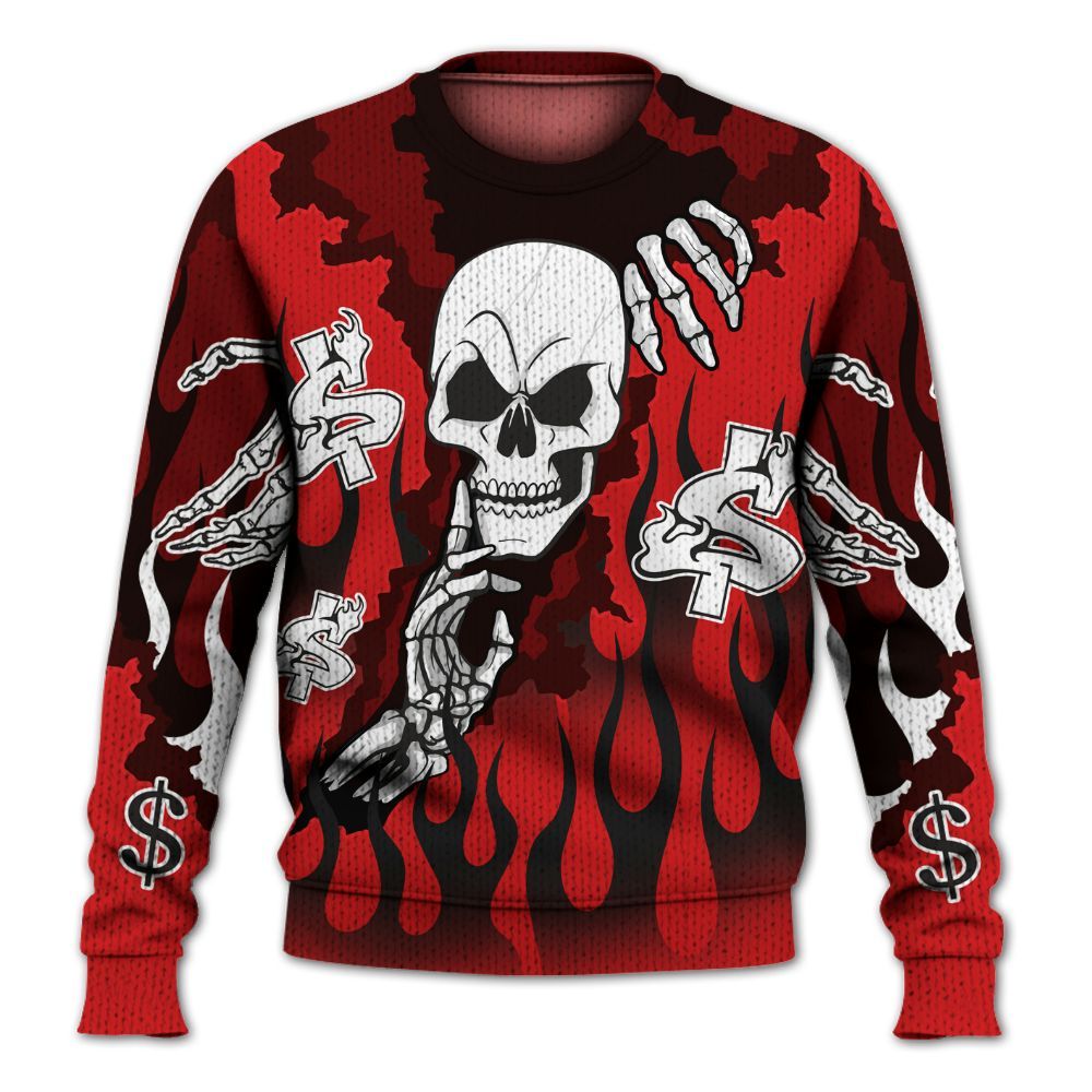 Knitted Sweater To Match Low Bred 11s - Ones Move In Silence Graphic Trapped