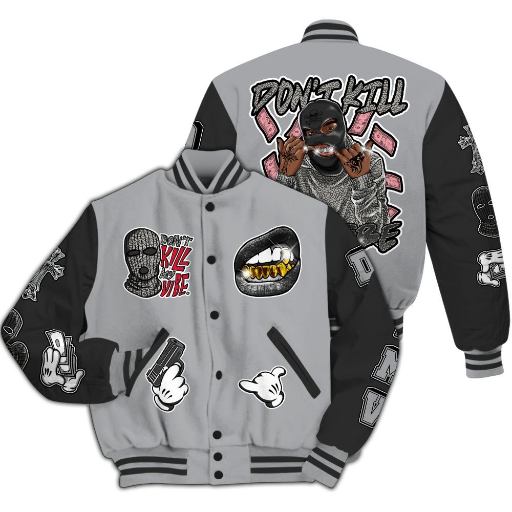 Varsity Jacket To Match Black Cement 3s - Vibe.Unique All Over Print