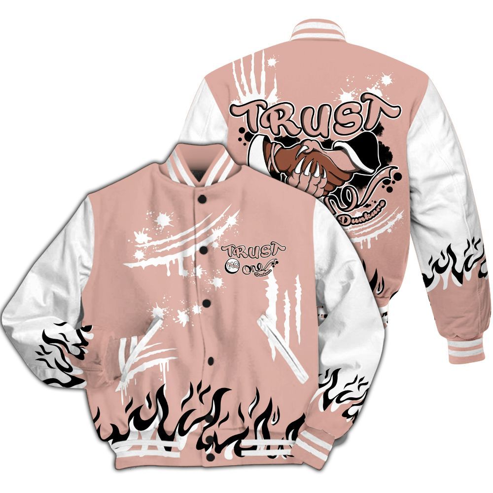 Varsity Jacket To Match Dunk Low Pink Velvet - Graphic Trust No One All Over Print