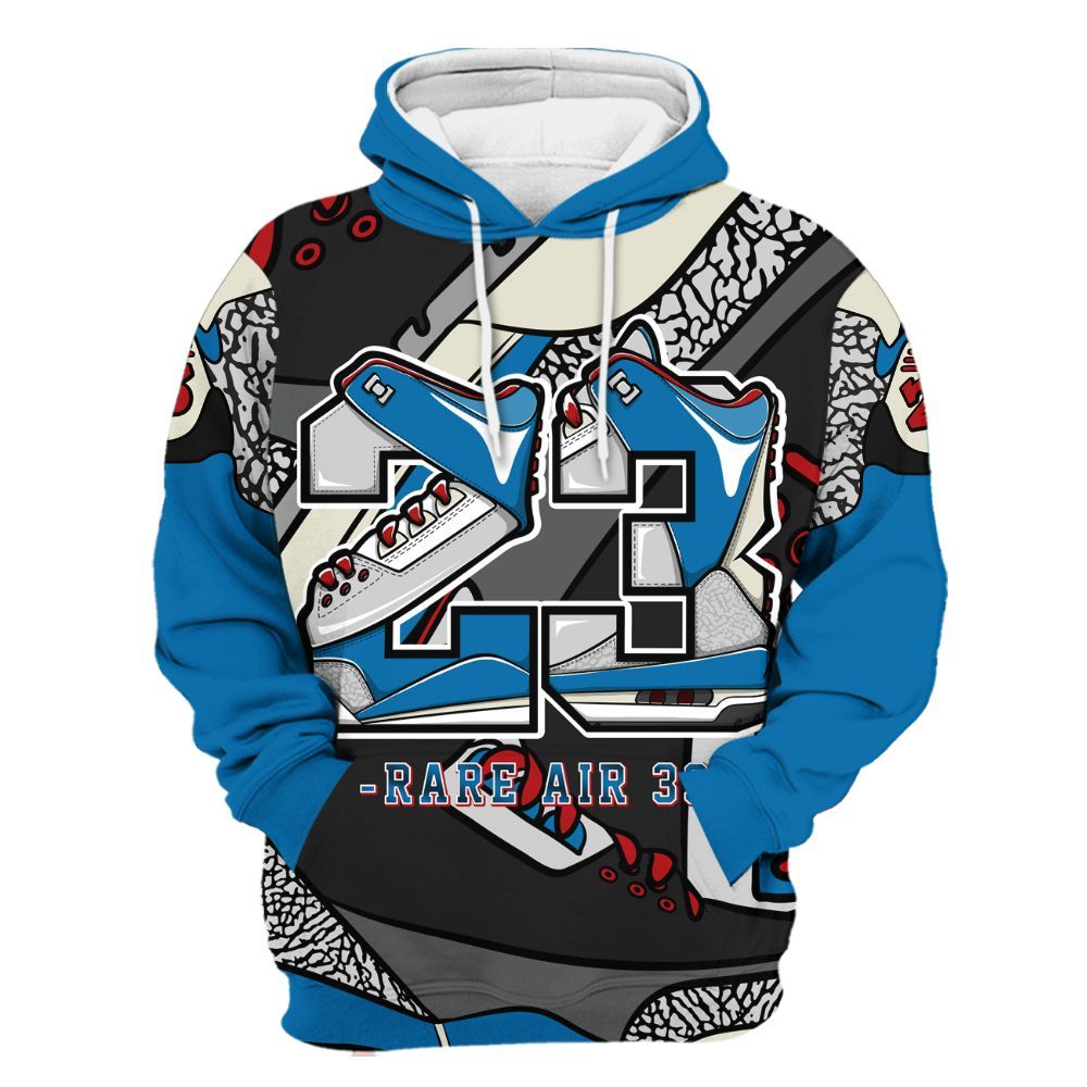Hoodie To Match Rare Air 3s - Number 23 Style 3s All Over Print