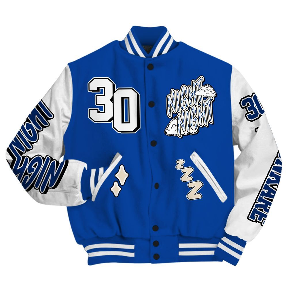 Varsity Jacket To Match Low Game Royal 1s - Seeya Skeleton All Over Print