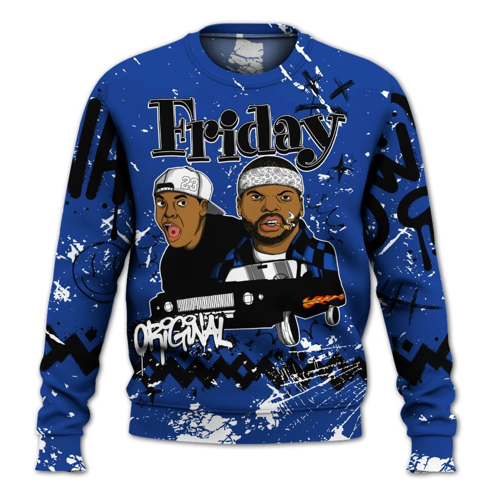 Sweatshirt To Match Air Foamposite One Royal - Friday Sneaker Crayon All Over Print