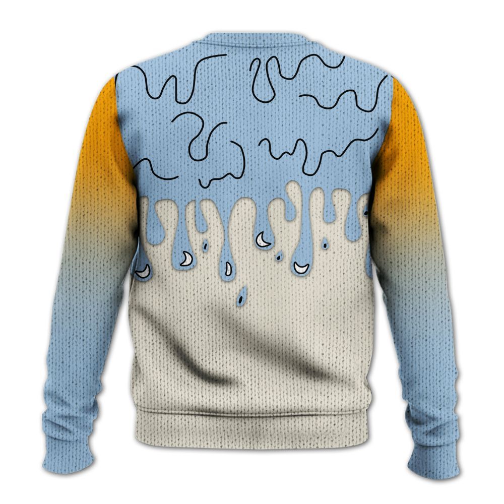 Sweater To Match Retro High OG Pale Ivory Psychic Blue 1s - Snake Trust No One Drip Graphic