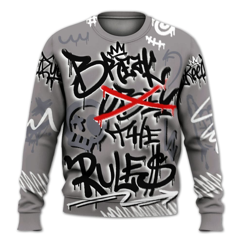 Sweatshirt To Match Cool Grey 11s - Break Rules Streetwear All Over Print