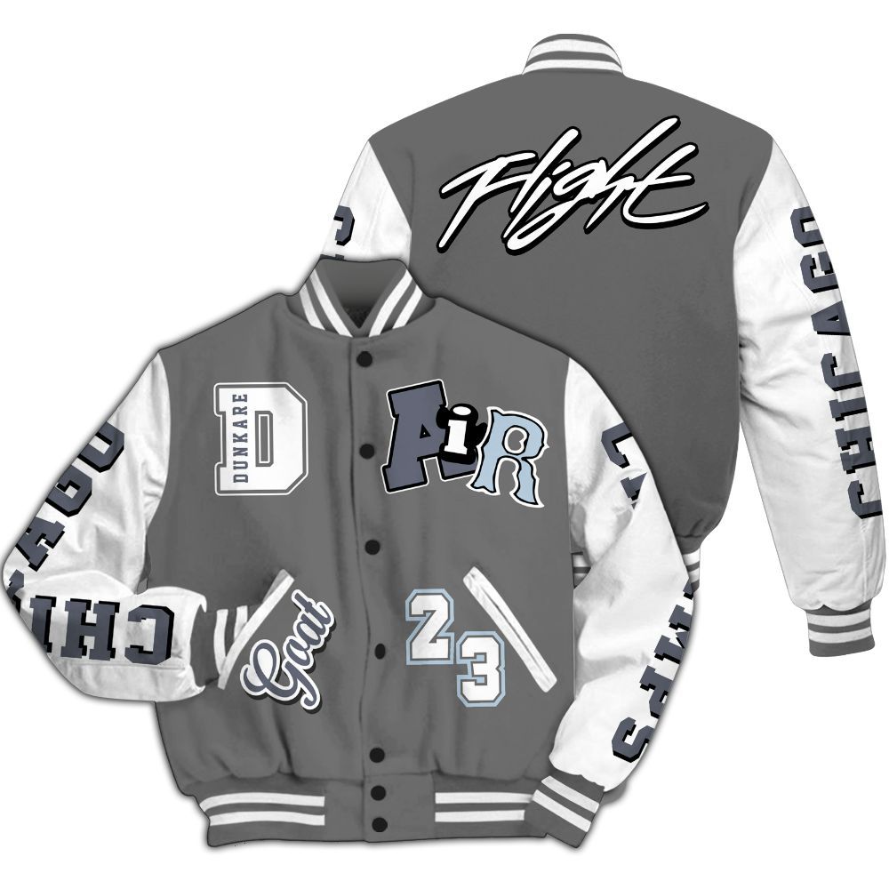 Varsity Jacket To Match Cool Grey 6s - AIR Number 23 GOAT All Over Print