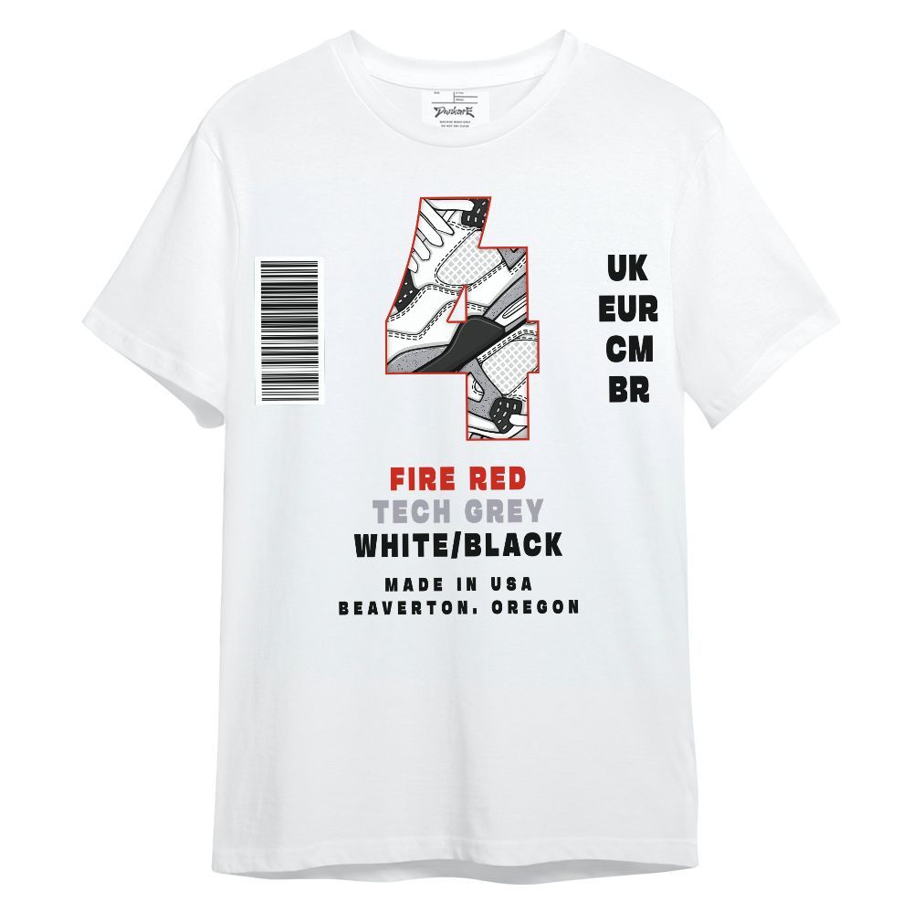 Shirt To Match White Cement 4s - Sneaker Label Number 4 Graphic