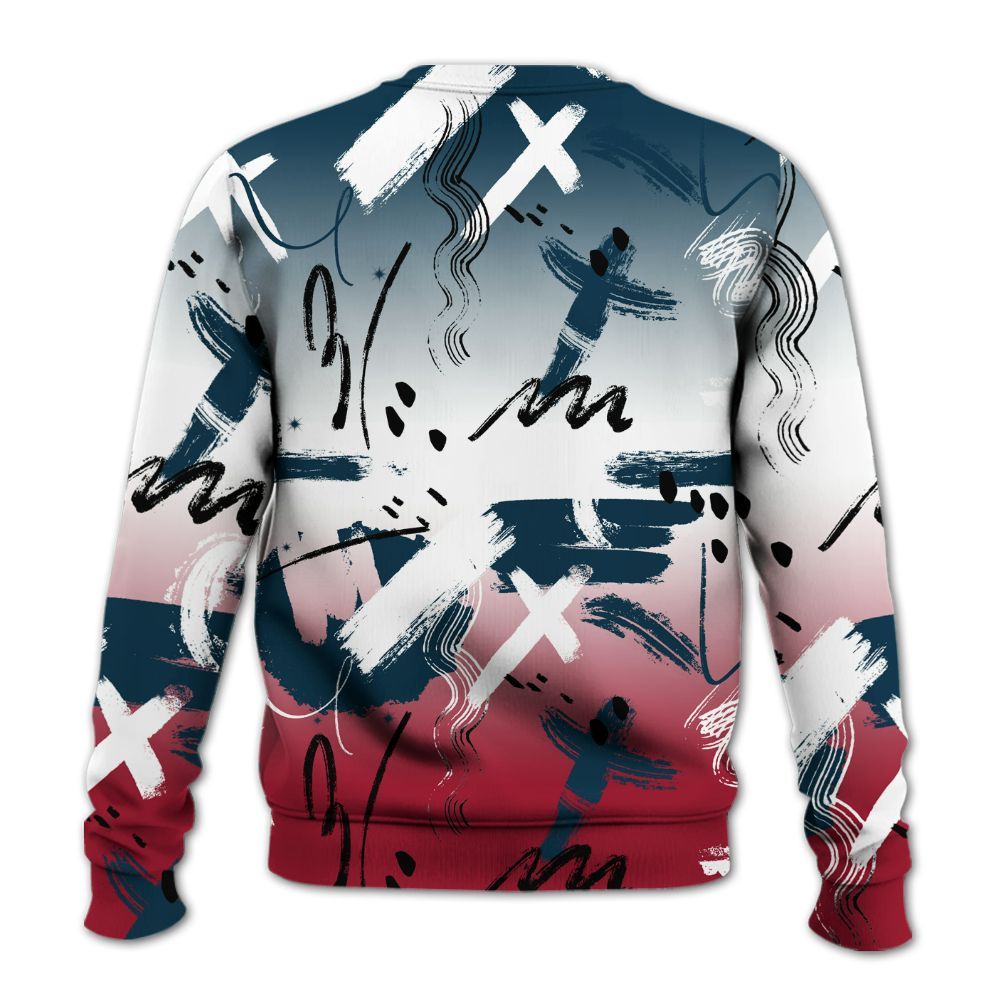 Sweatshirt To Match Mid Multi Color 2022 1s - Money Hustle Grind Pray All Over Print