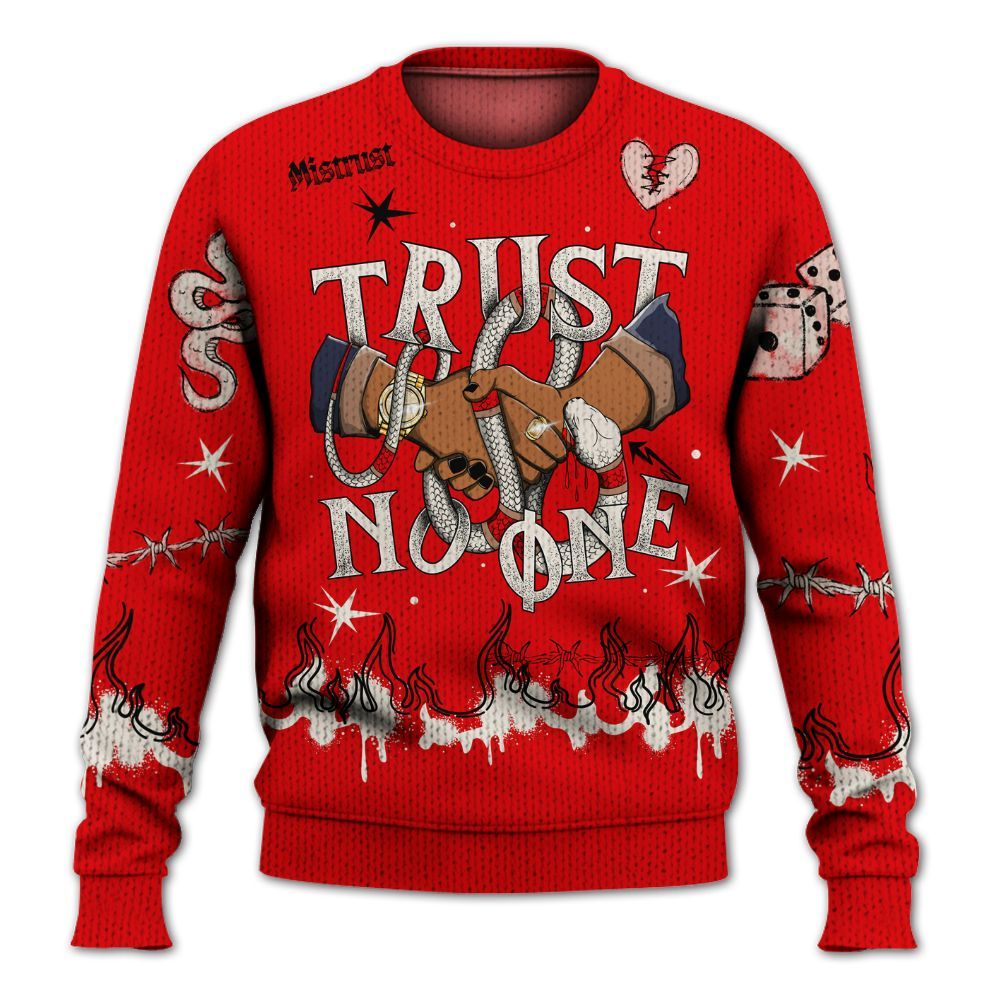 Knitted Sweater To Match Low OG Howard University 1s - Trust No One Snake-Bite Doodle Crayon