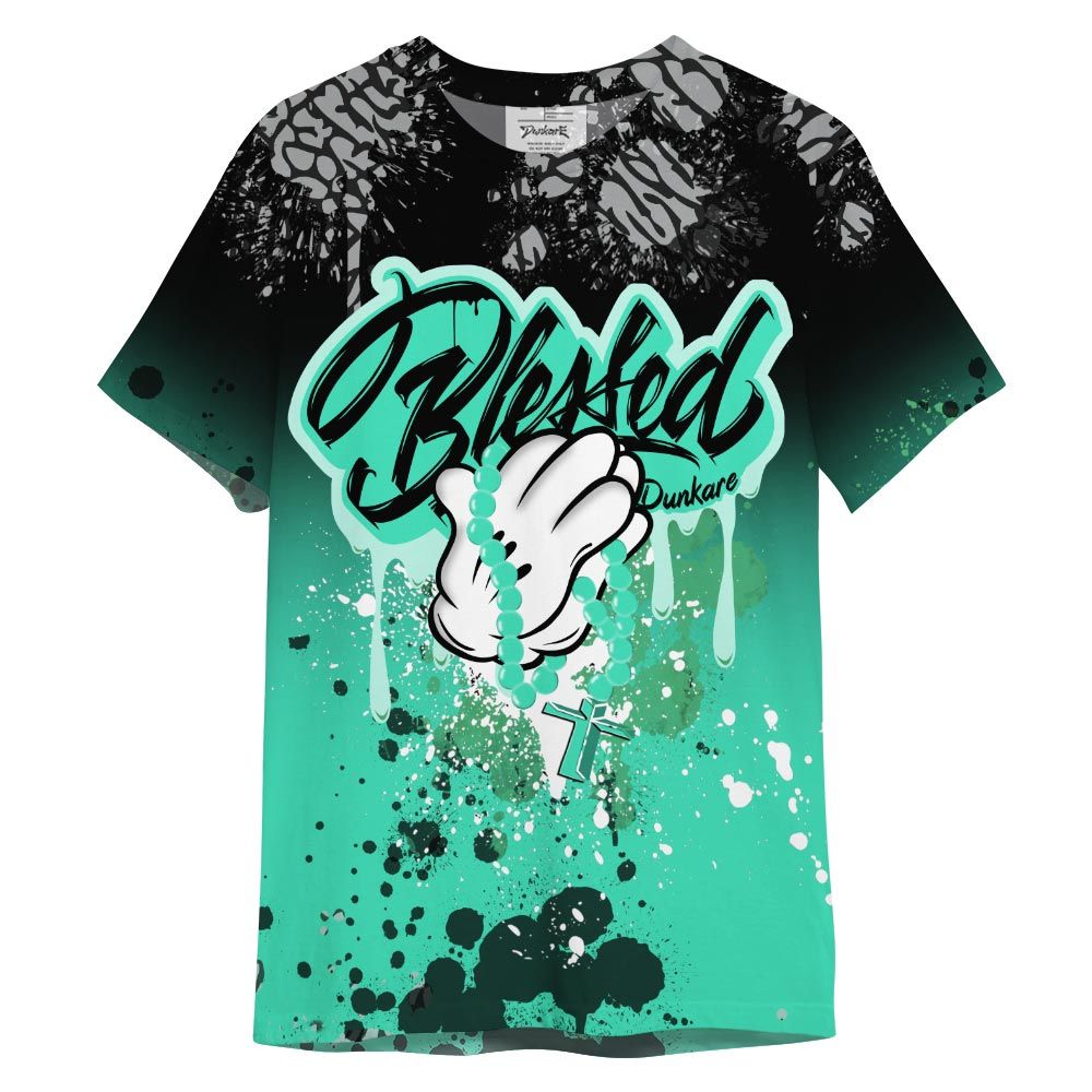 Shirt To Match Shirt Streetwear God Blessed Ink Drip, 3 Green Glow T-- To Match Sneaker Black Green Glow 3s Graphic Tee NCT