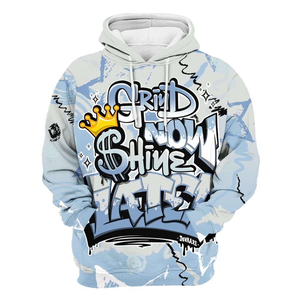Hoodie To Match Forget Me Not 4s - Grind Shine Later Drip All Over Print