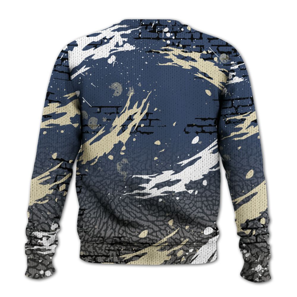 Knitted Sweater To Match Diffused Blue 3s - Values Of Loyalty Drip