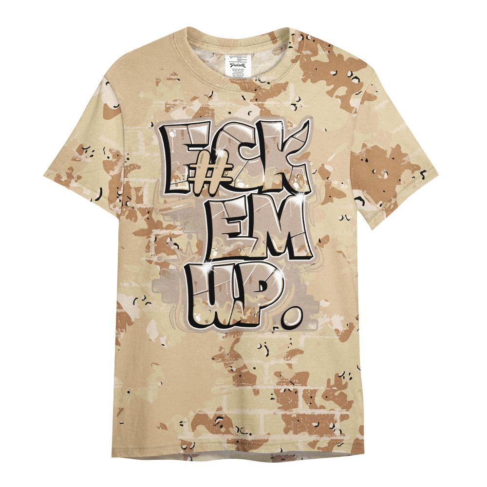 Shirt To Match Desert Camo 3s - F#ck Em Graphic Brick Art All Over Print