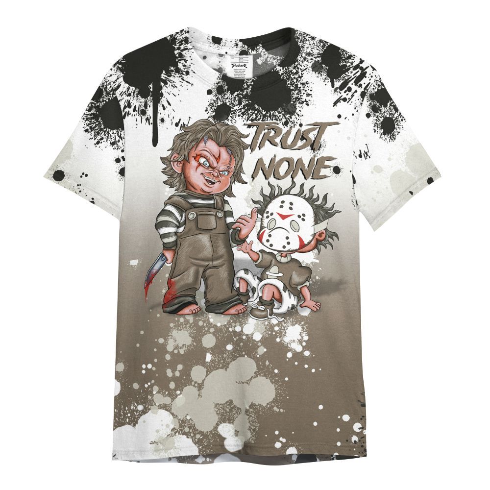 Shirt To Match Low OG Dark Mocha 1s - Trust No One Scary All Over Print