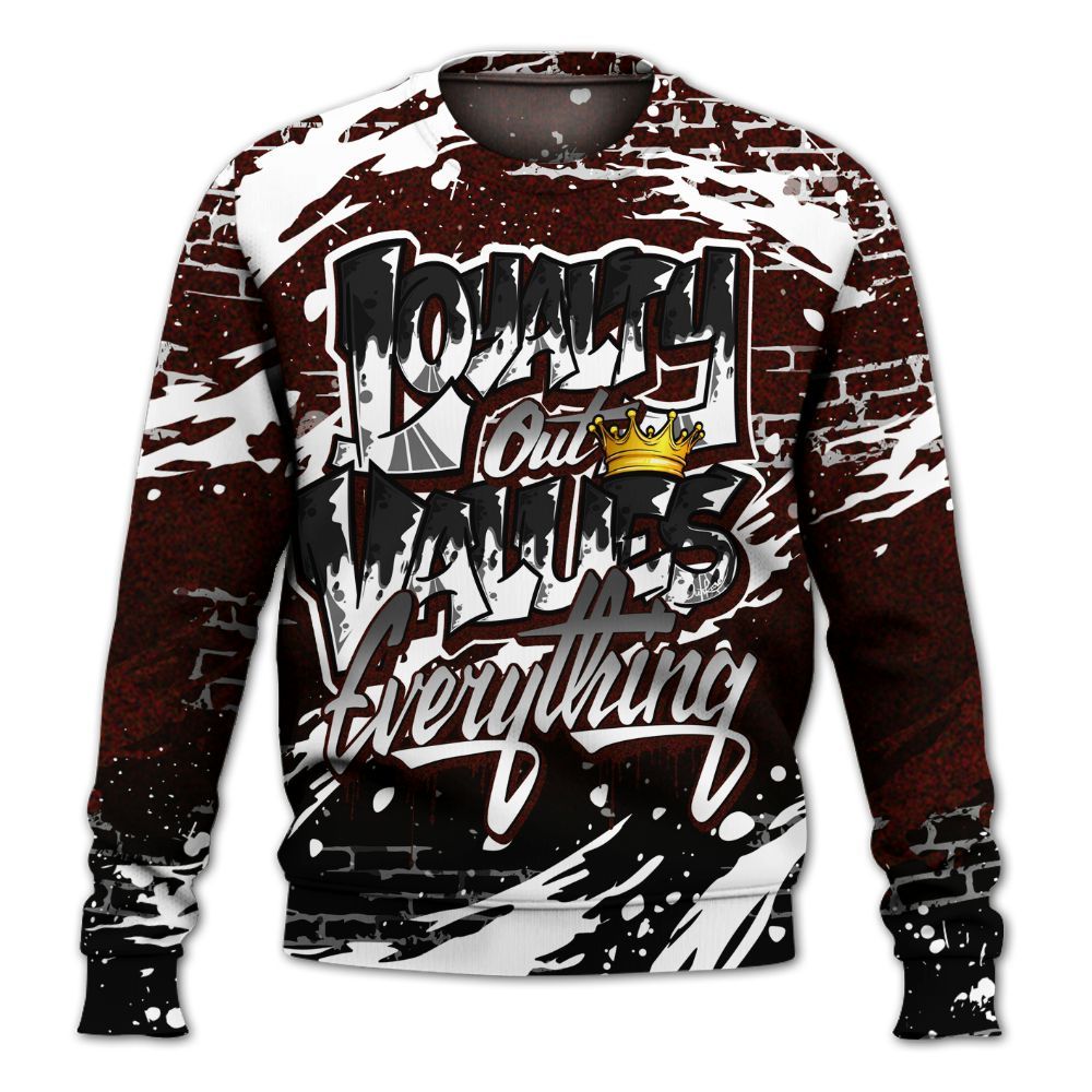 Sweatshirt To Match Air Force 1 Low Halloween Skull 2024 - Values Of Loyalty Drip All Over Print