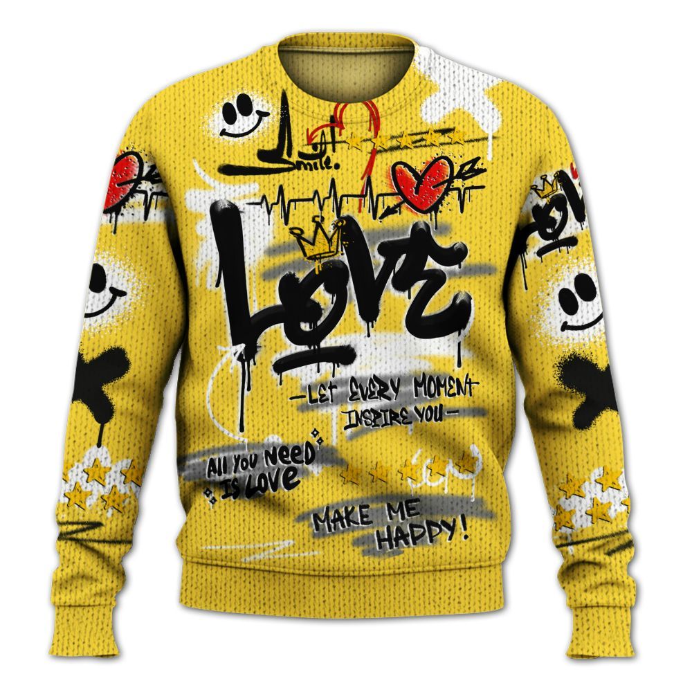 Sweater To Match Mid New Love 2025 1s - Happy Love Beats Graffiti Graphic