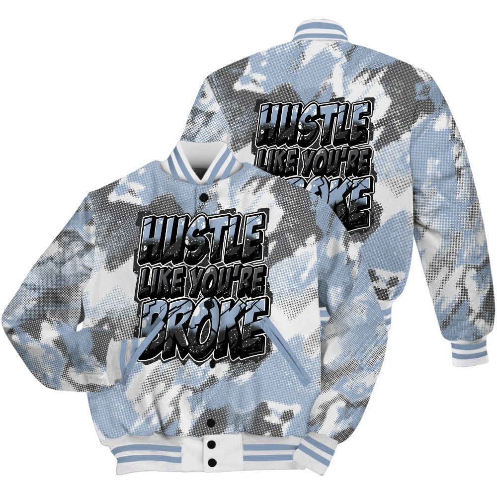 Varsity Jacket To Match Reverse Black White 6s Shirt - Hustles Like Broke Abstract All Over Print