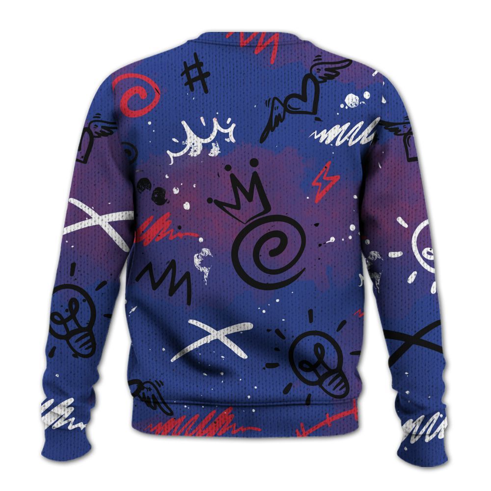 Knitted Sweater To Match Air Griffey Max USA Red White Blue 1s - Drip Been Di2ferent