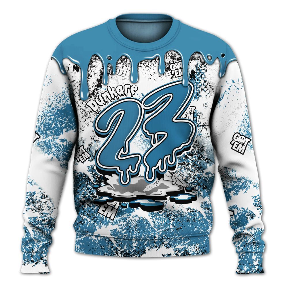 Sweatshirt To Match High OG UNC Reimagined 1s - Dripping 23 Drip All Over Print