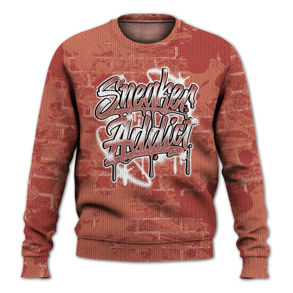 Knitted Sweater To Match Dune Red 13s - Addiction Sneakers Graphic Street Art