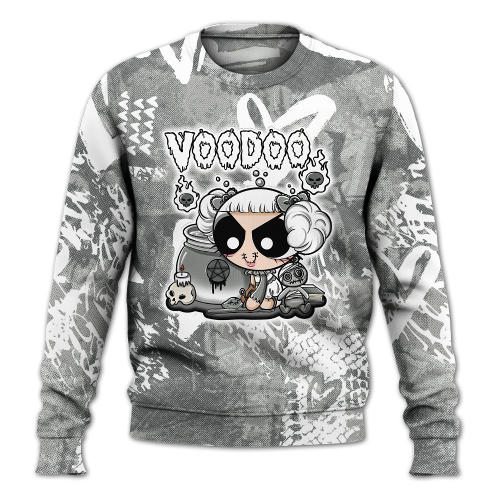Sweatshirt To Match Retro Wet Cement 4s - Voodooz Heart Grunge All Over Print