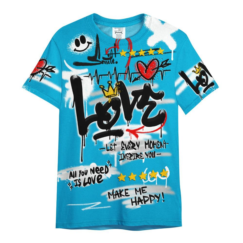 Shirt To Match Ja 3 Jurassic Park Metallic Silver - Happy Love Beats Graffiti Streetwear All Over Print