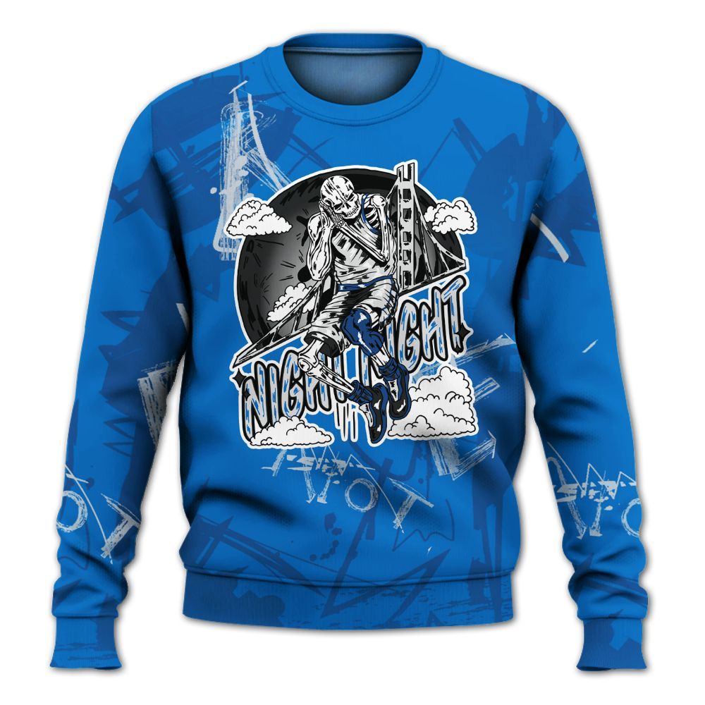Sweatshirt To Match Blueberry 12s - Seeya Skeleton Messyz All Over Print