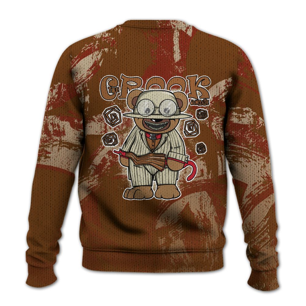 Knitted Sweater To Match Archaeo Brown 5s - Swindler Bear Circle Slpash