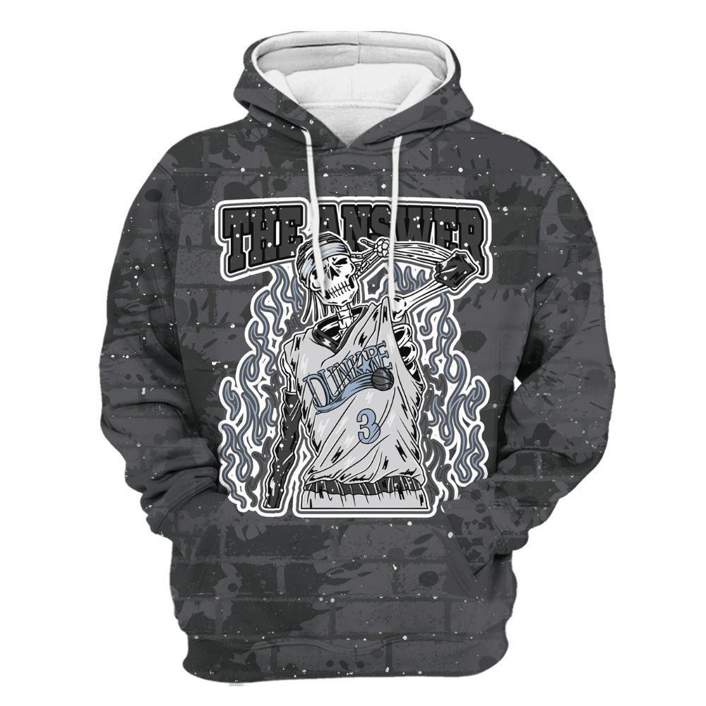 Hoodie To Match Reverse Oreo 6s - Allen Answer Skeleton Brick All Over Print