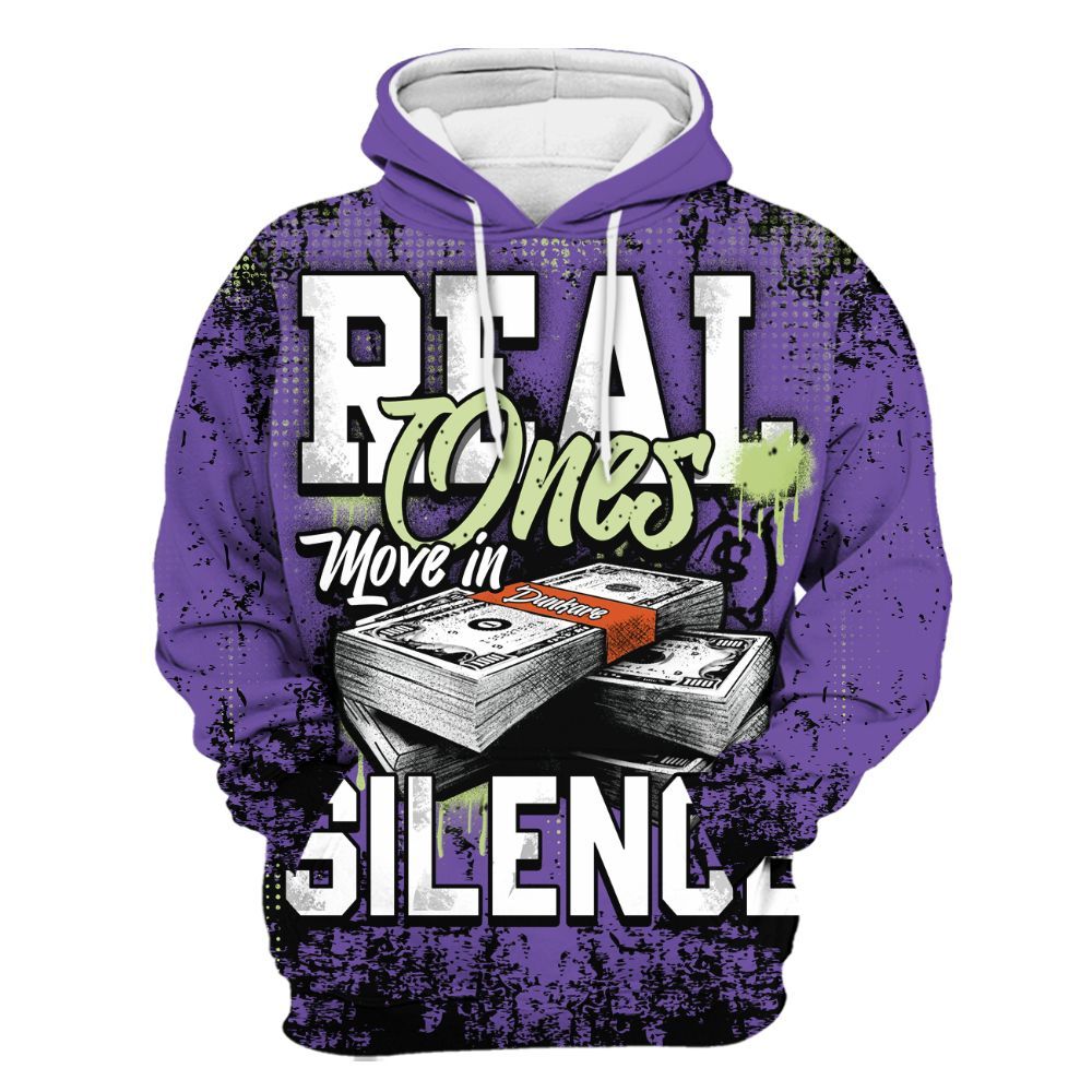 Hoodie To Match Canyon Purple 4s - Move In Silence Money Street Retro All Over Print