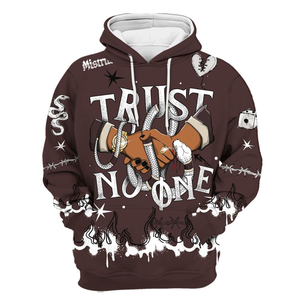 Hoodie To Match Burgundy Crush 3s - Trust No One Snake-Bite Doodle Crayon All Over Print