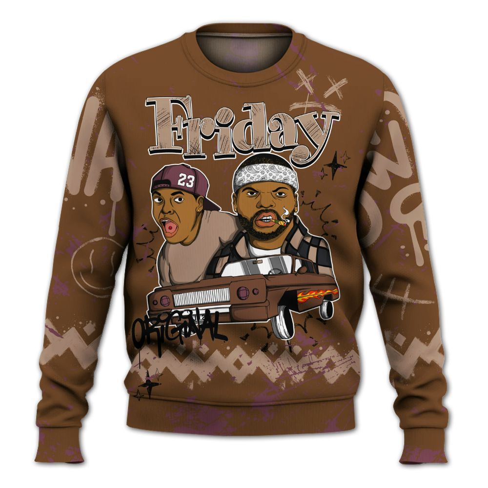 Sweatshirt To Match Archaeo Brown 3s - Friday Sneaker Crayon All Over Print