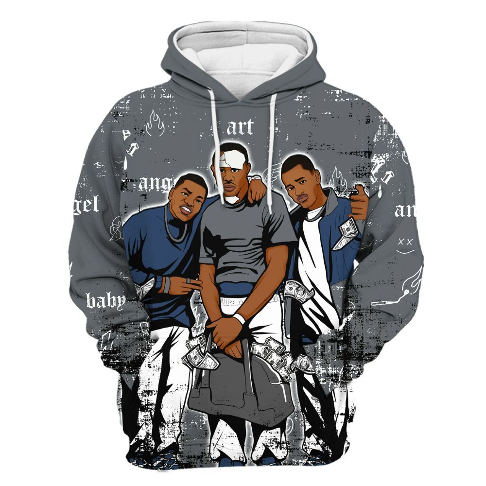 Hoodie To Match Flint Grey 9s - Paid In Full Money All Over Print
