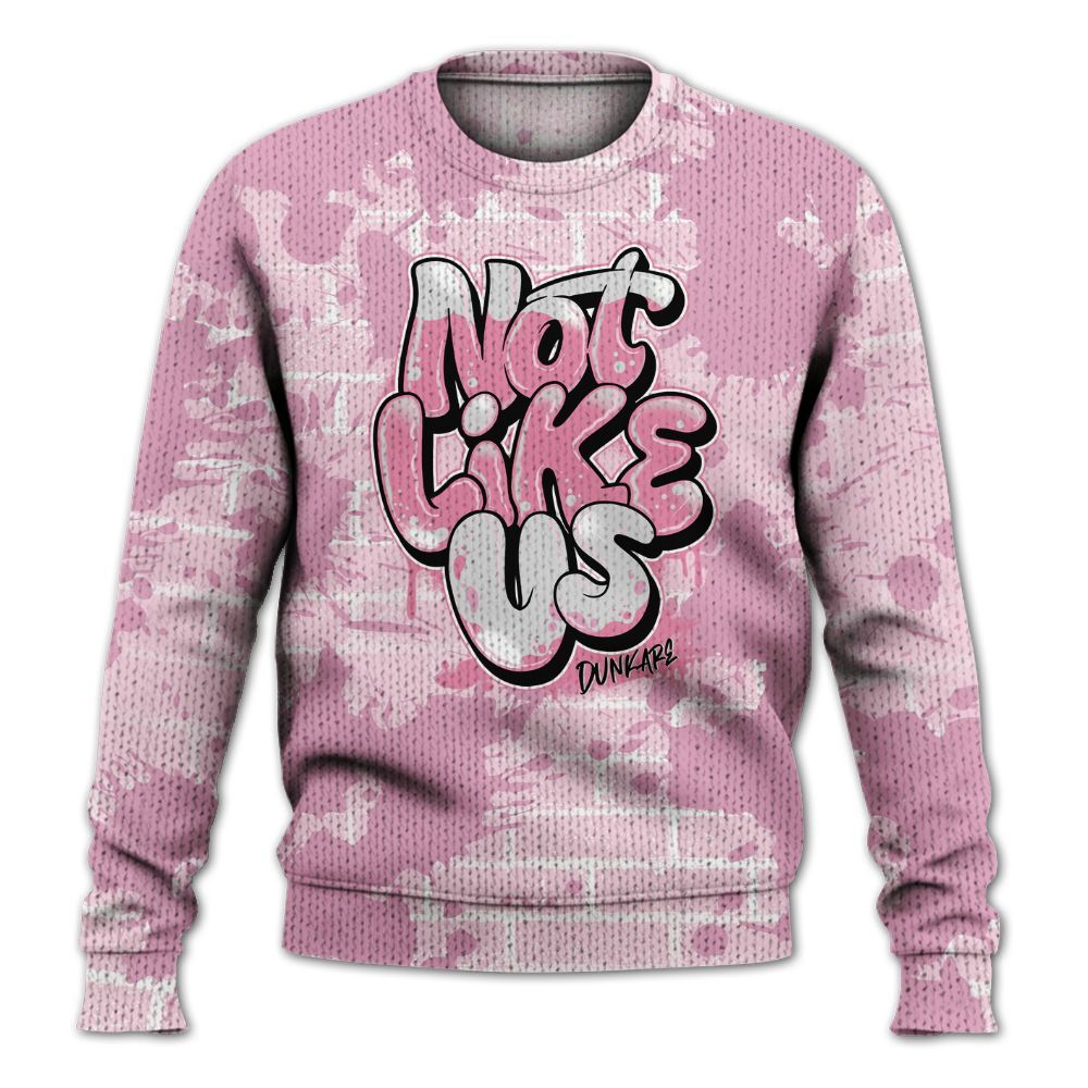 Knitted Sweater To Match Orchid 4s - None Like Us Graphic Brick Art