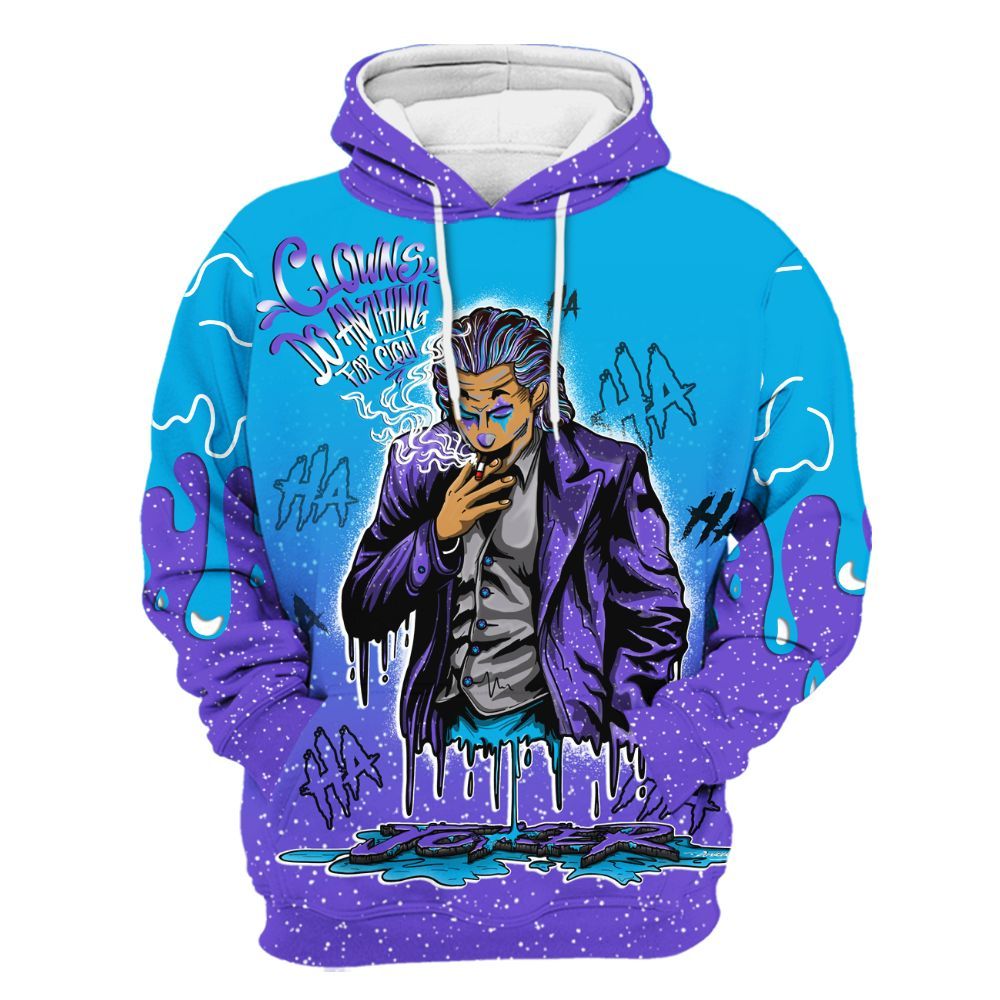 Hoodie To Match Retro Aqua 8s - Clowns Do Anything Haha All Over Print