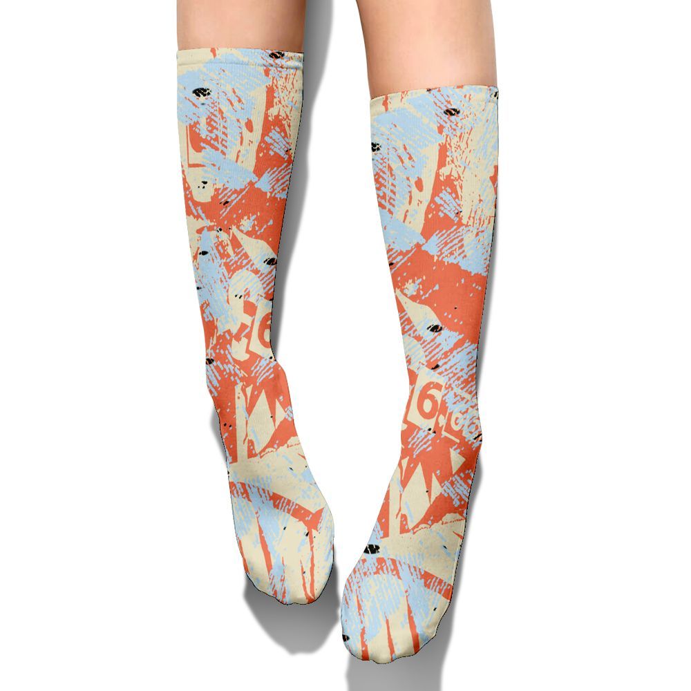 Sock To Match DJ Khaled Crimson Bliss 5s - Grunge Pattern Graphic