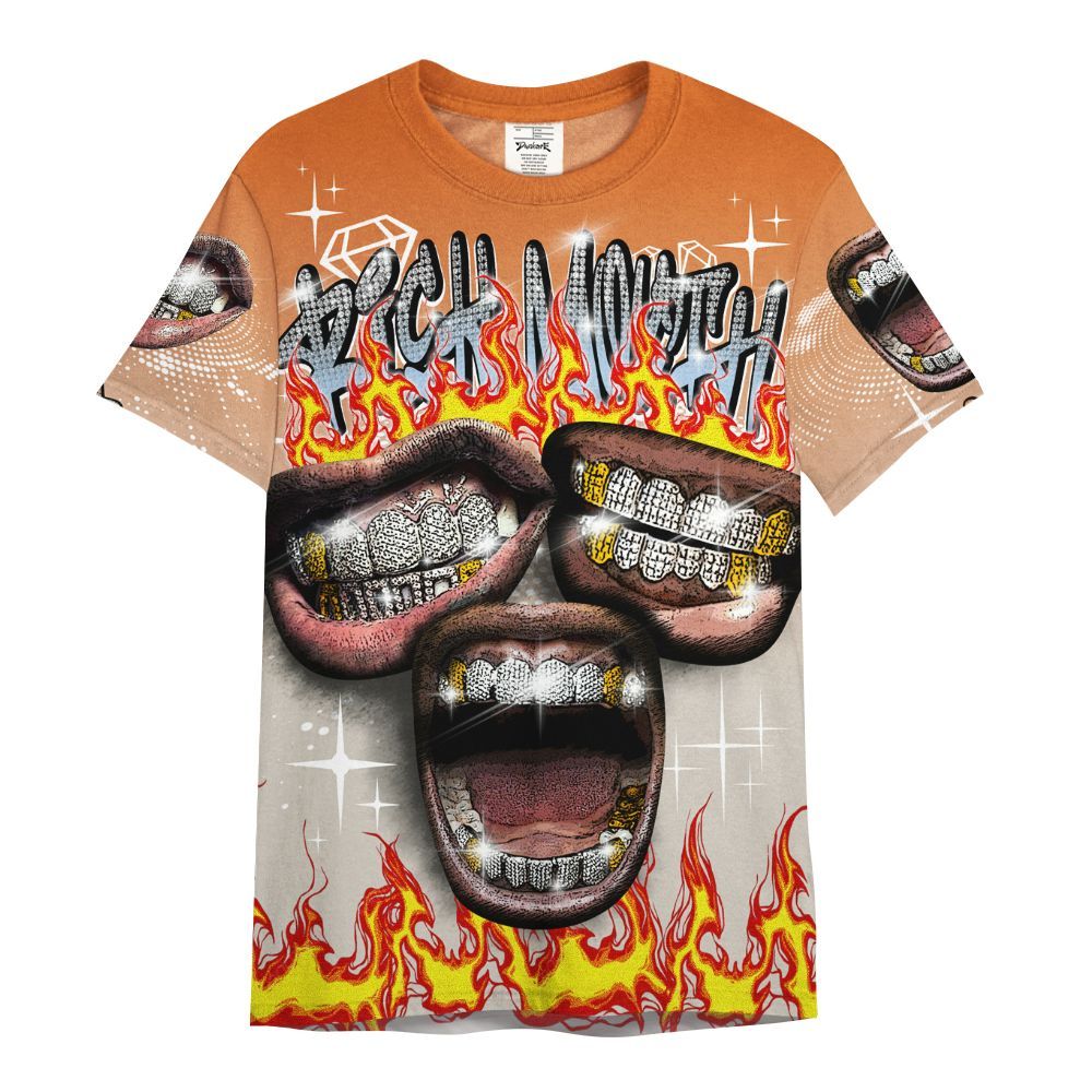 Shirt To Match SE Craft 5s - Rich Mouth Fire Rap Retro 90s All Over Print