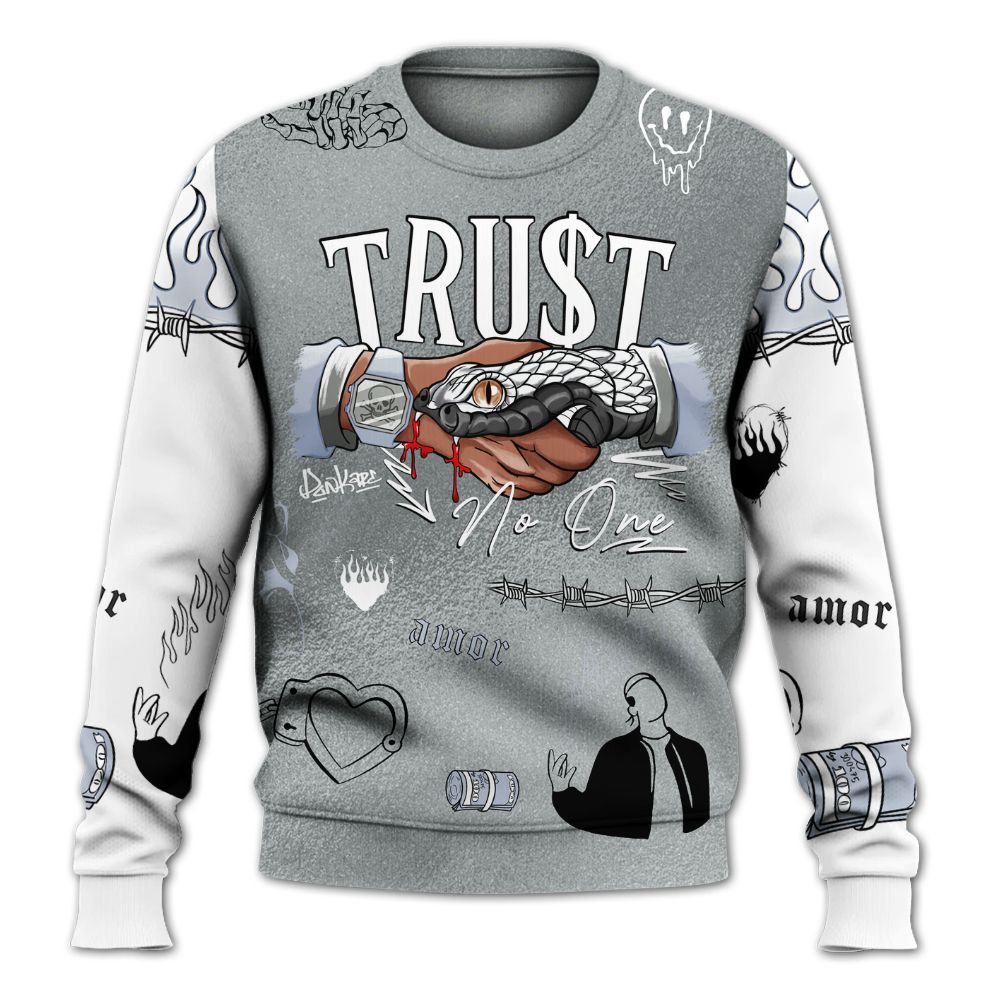 Sweatshirt To Match White Metallic 2026 5s - Snake Trust No One All Over Print
