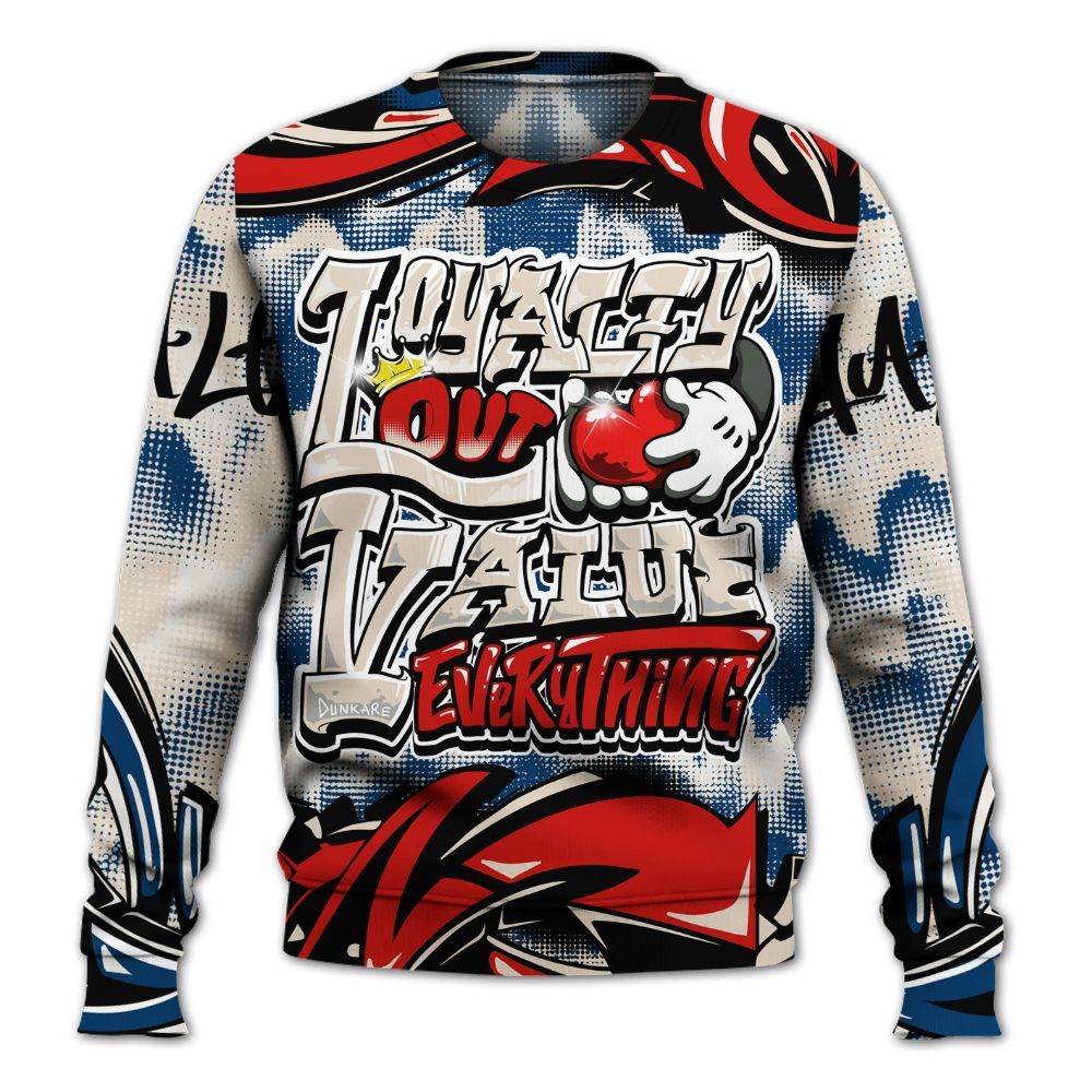 Sweatshirt To Match Retro Rare Air 11s - Loyalty Out Value Graffiti All Over Print